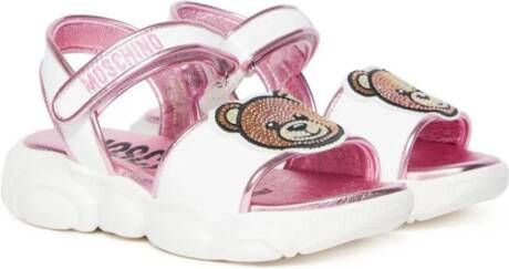 Moschino Kids Leren sandalen Wit