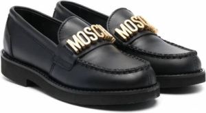 Moschino Kids Loafers met logoplakkaat Zwart