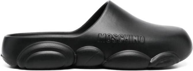 Moschino Klompen met logo-reliëf Zwart