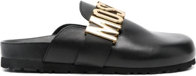 Moschino Leren muiltjes Zwart