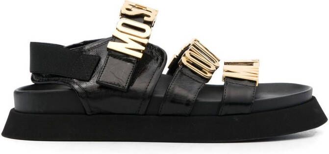 Moschino Leren sandalen Zwart