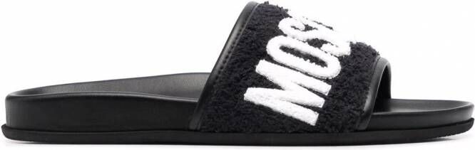 Moschino Leren slippers Zwart