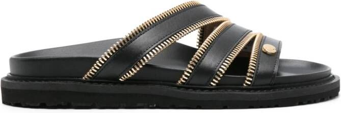 Moschino Leren slippers Zwart