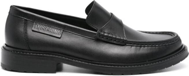 Moschino Loafers met logopatch Zwart