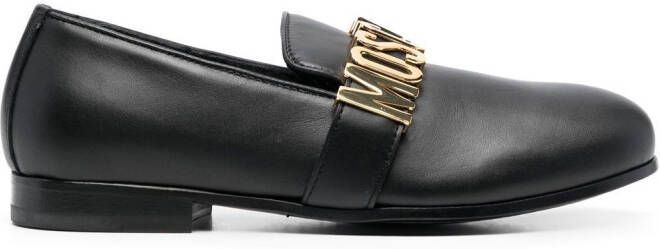 Moschino Loafers met logoplakkaat Zwart