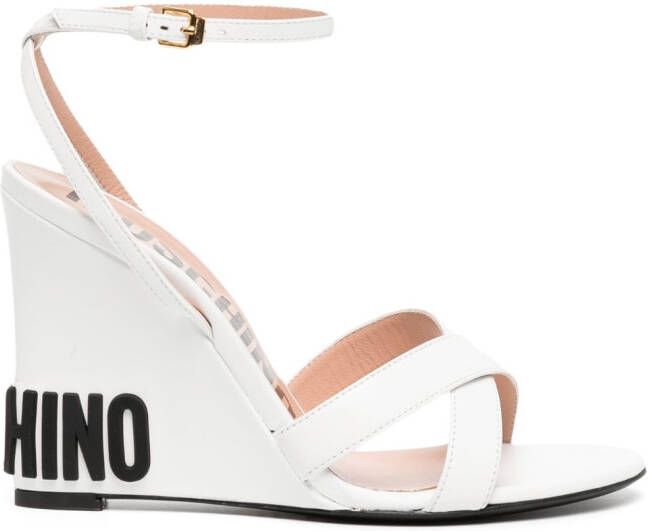 Moschino Sandalen met sleehak Wit