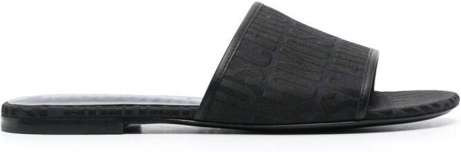 Moschino Sandalen met logo jacquard Zwart