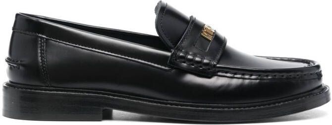 Moschino Loafers met logoplakkaat Zwart