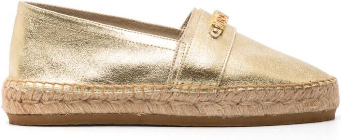 Moschino Metallic leren espadrilles Goud