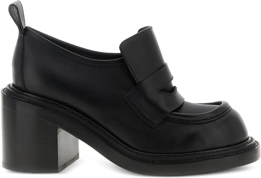 Moschino 90 mm Olivia leren loafers Zwart