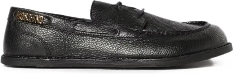Moschino Adrian logo-plaque loafers Zwart
