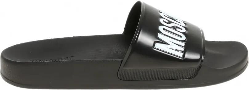 Moschino Badslippers met logoprint Zwart