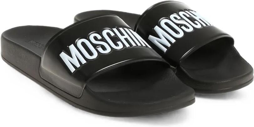 Moschino Badslippers met logoprint Zwart - Foto 3