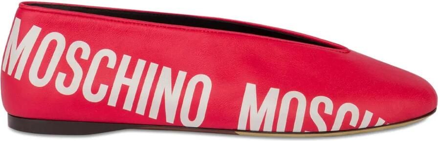 Moschino Ballerina's met logoprint Rood