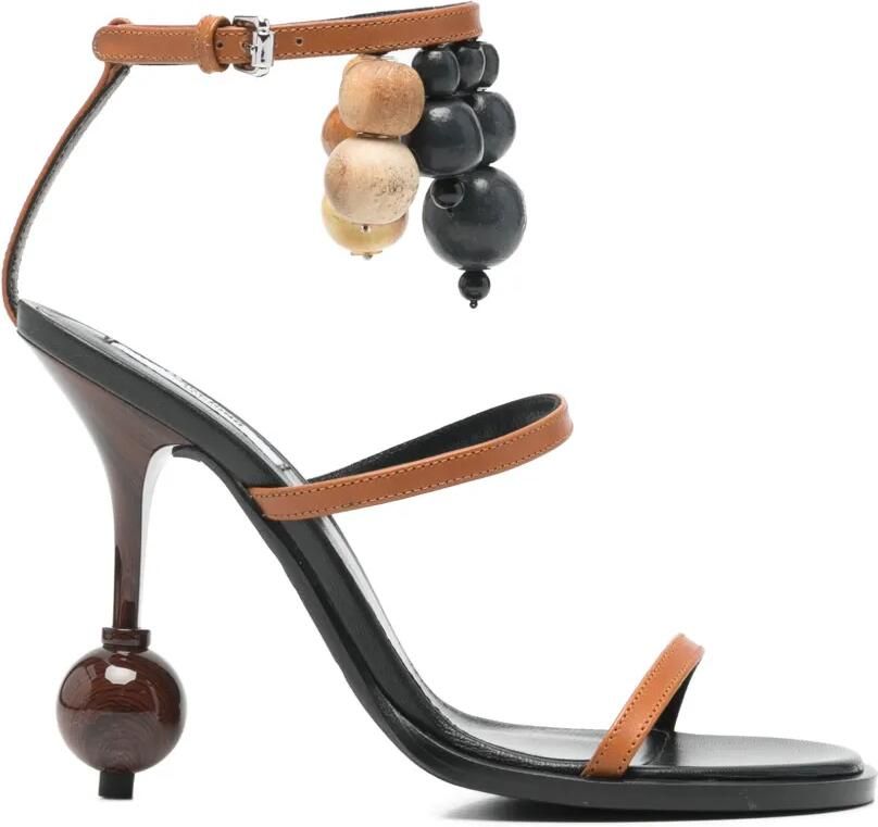 Moschino Sandalen verfraaid met kralen Beige