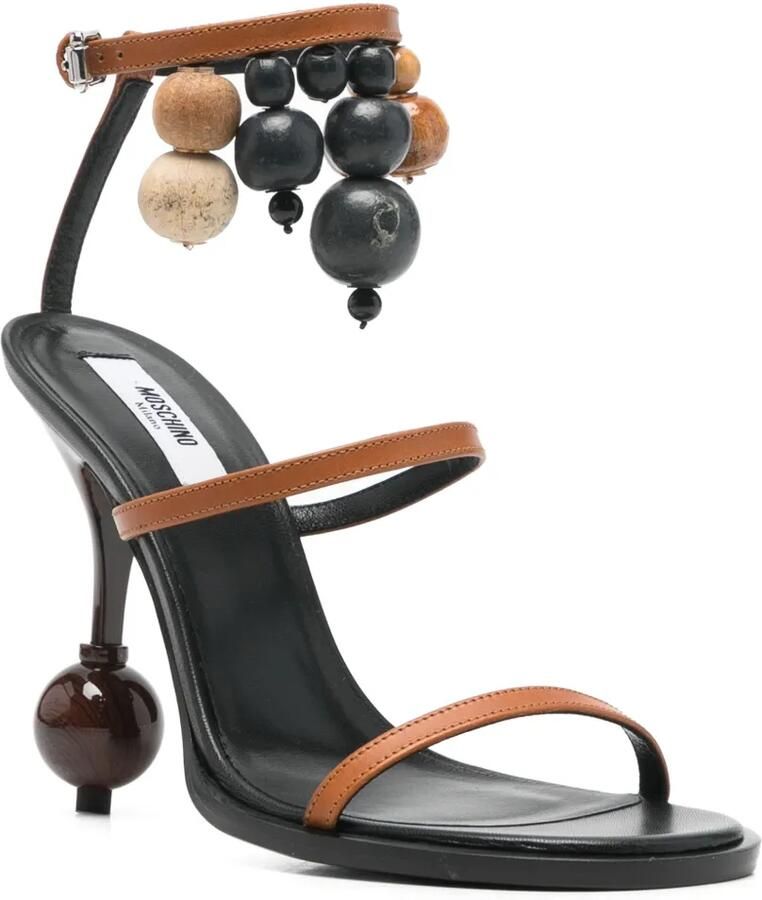 Moschino Sandalen verfraaid met kralen Beige - Foto 3