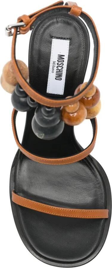Moschino Sandalen verfraaid met kralen Beige - Foto 4