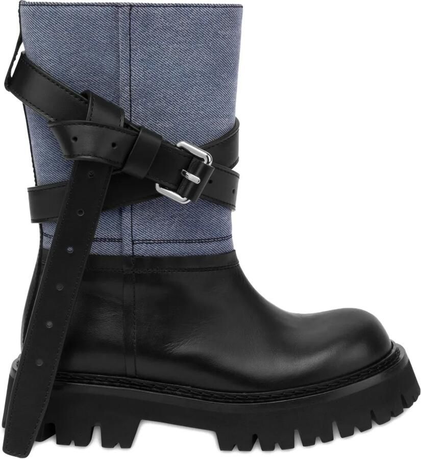 Moschino Bikerlaarzen met gespbandje Zwart
