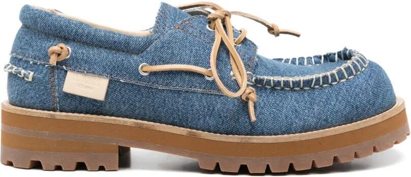 Moschino Denim bootschoenen met contrasterende stiksels Blauw