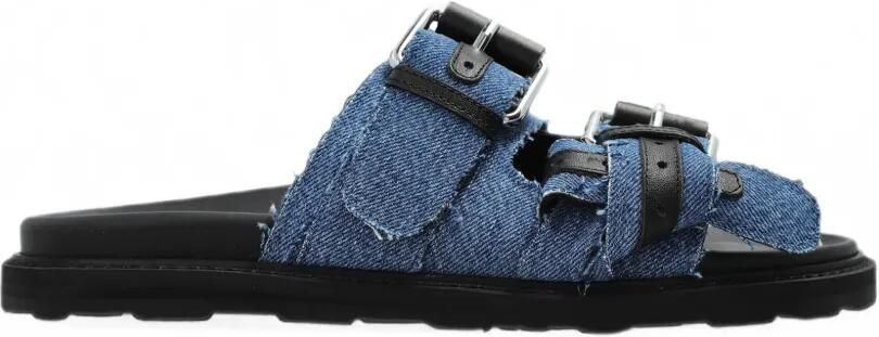 Moschino Denim sandalen met gespsluiting Blauw