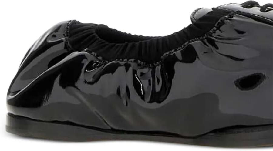 Moschino Derbyschoenen van lakleer met ruches Zwart - Foto 2
