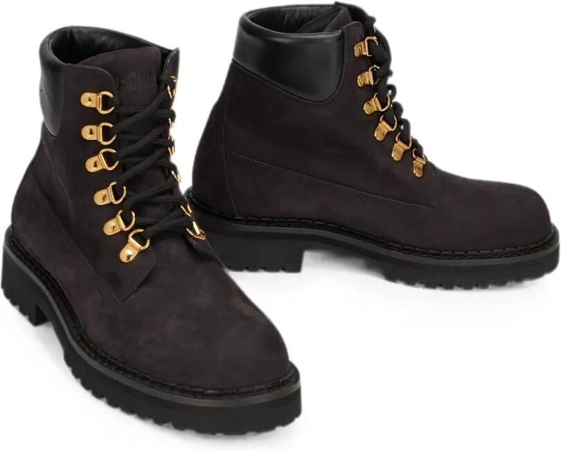 Moschino Enkellaarzen met veters Bruin