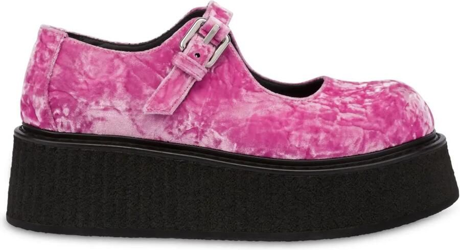 Moschino Fluwelen loafers Roze