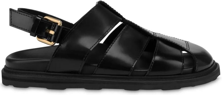 Moschino Geborstelde sandalen Zwart