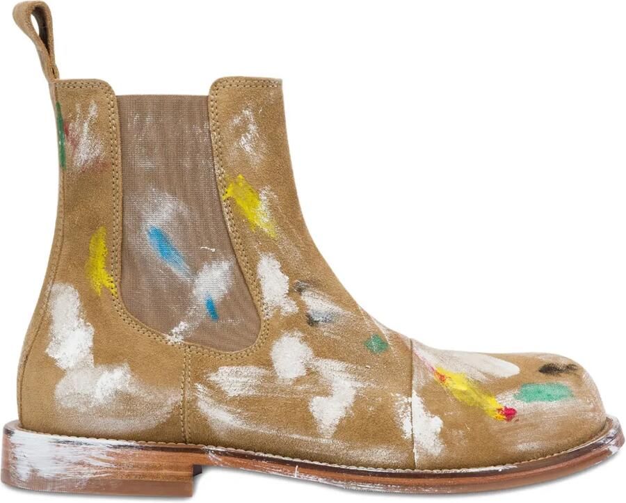 Moschino Geverfde Chelsea laarzen met lus Bruin