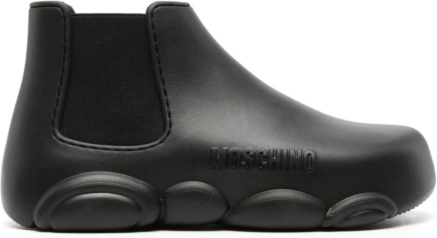 Moschino Gummy30 laarzen met logo-reliëf Zwart