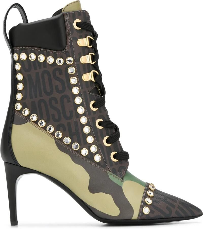Moschino Jeans verfraaid met kristallen Groen