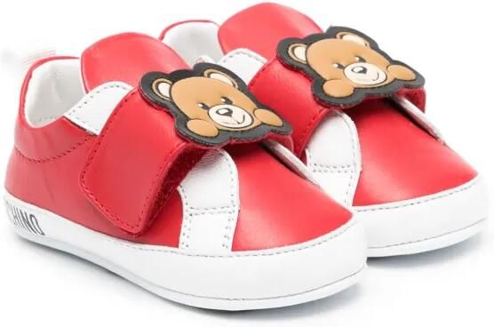 Moschino Kids Babyschoenen met teddybeerpatch Rood