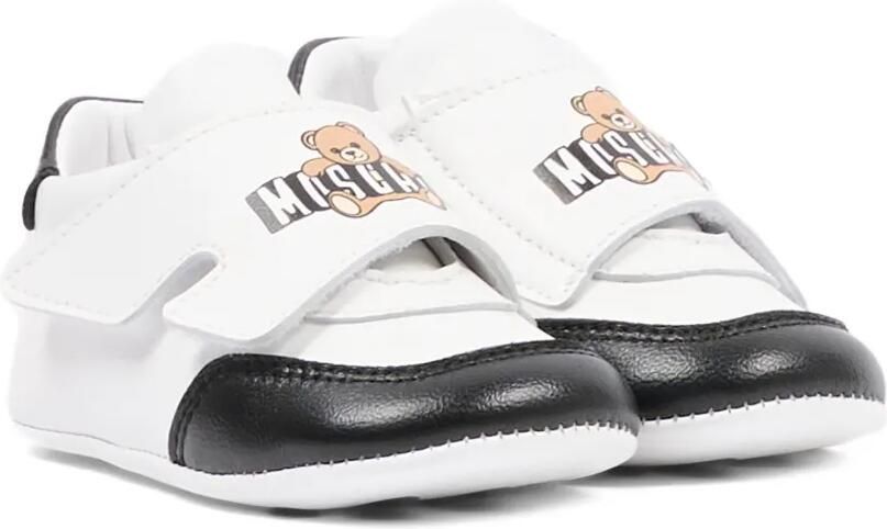 Moschino Kids Babyschoentjes met logo Wit