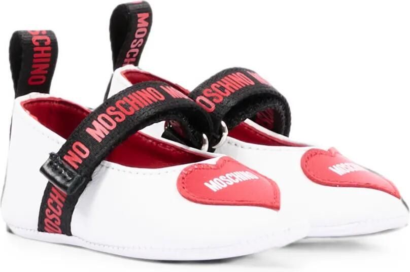 Moschino Kids Ballerina's met hartpatch en logoband Wit - Foto 4