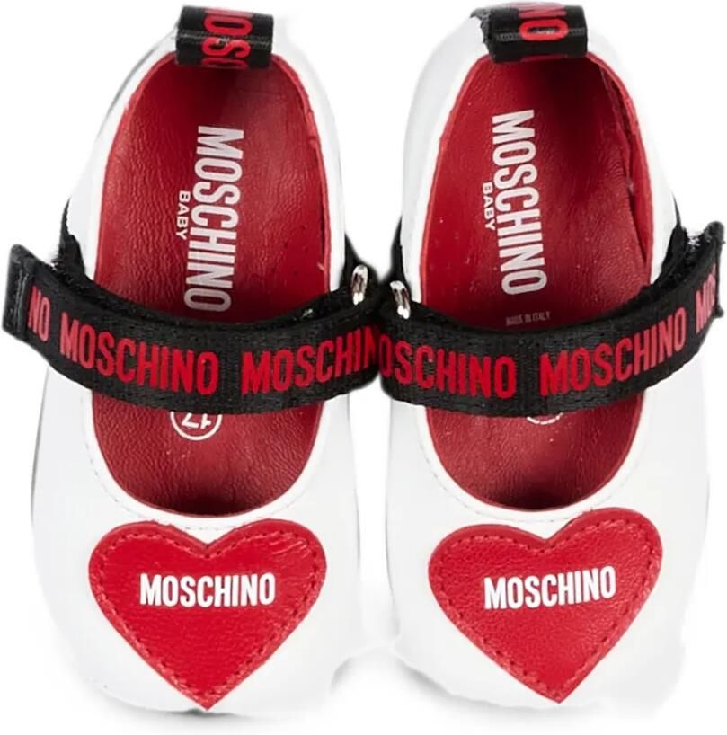 Moschino Kids Ballerina's met hartpatch en logoband Wit - Foto 2