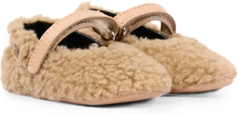 Moschino Kids Ballerina's met klittenband en imitatielamswol Beige - Foto 2