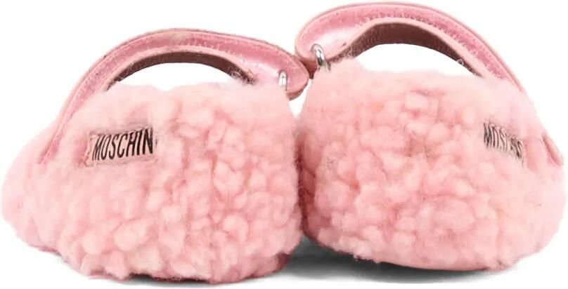 Moschino Kids Ballerina's met klittenband en lammy-effect Roze - Foto 3