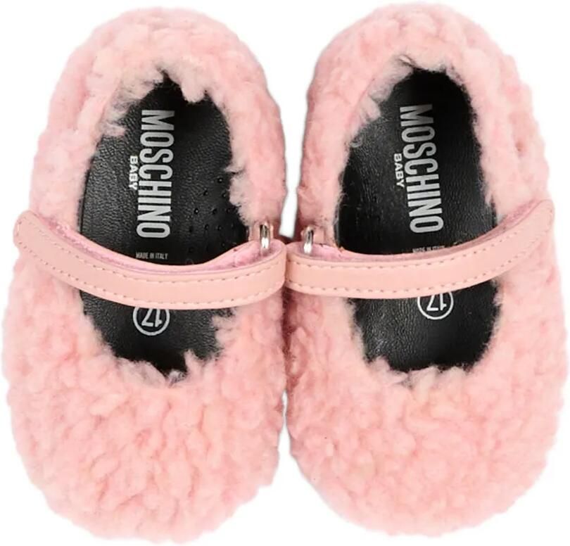 Moschino Kids Ballerina's met klittenband en lammy-effect Roze - Foto 2