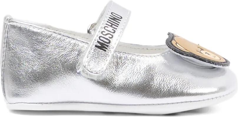 Moschino Kids Ballerina's met Teddy-bandje Zilver