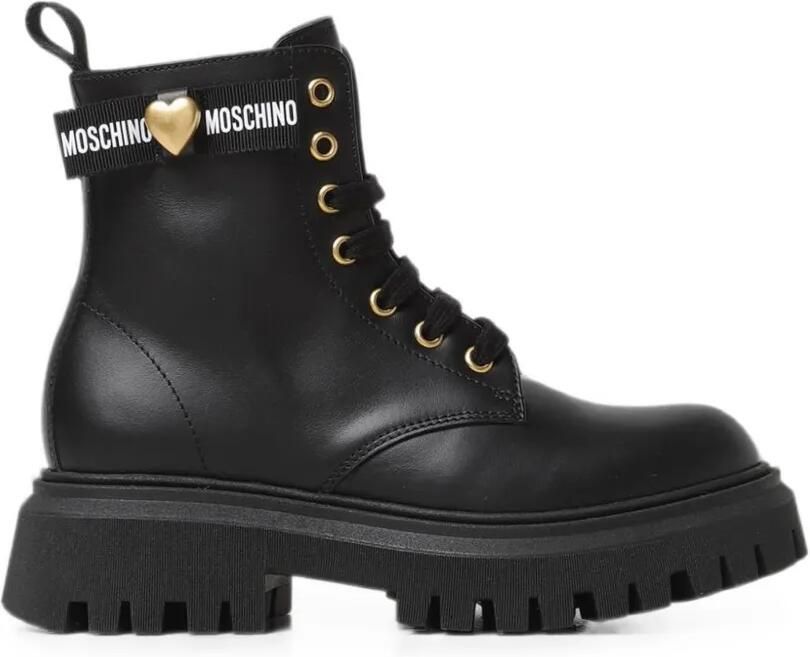 Moschino Kids Laarzen met hart-plakkaat en logoband Zwart - Foto 3