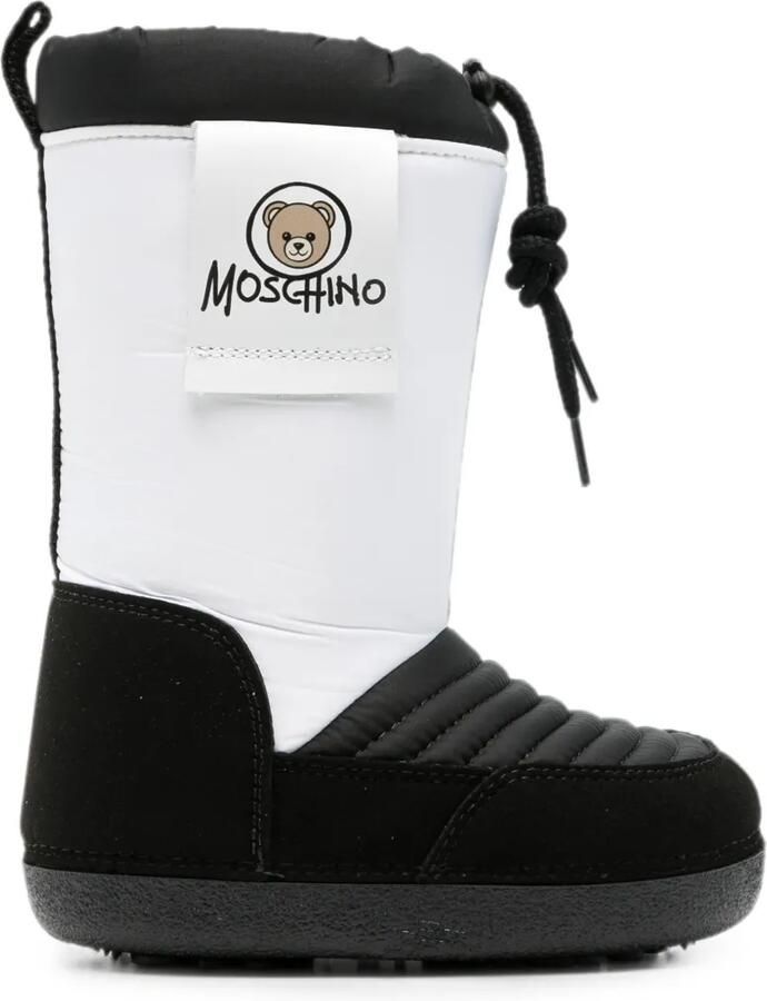Moschino Kids Laarzen met logopatch Wit
