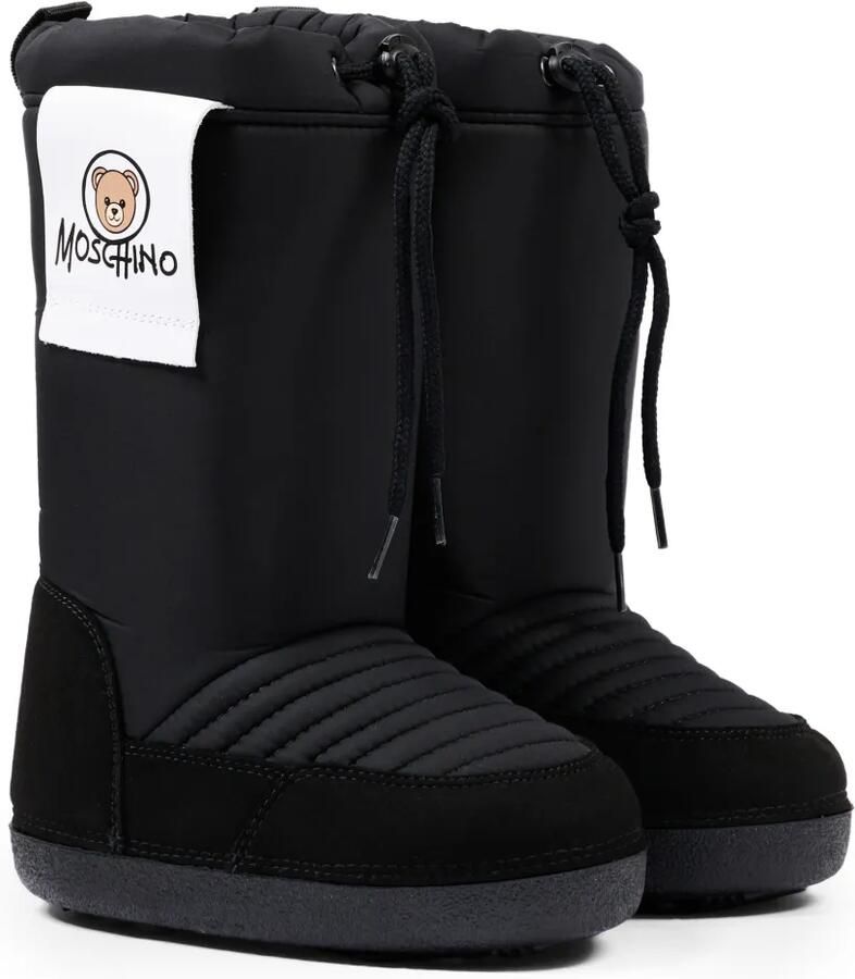 Moschino Kids Laarzen met logopatch Zwart