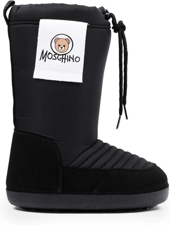 Moschino Kids Laarzen met logopatch Zwart - Foto 3