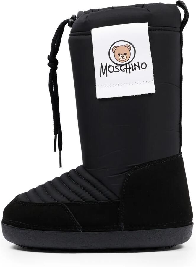 Moschino Kids Laarzen met logopatch Zwart - Foto 4