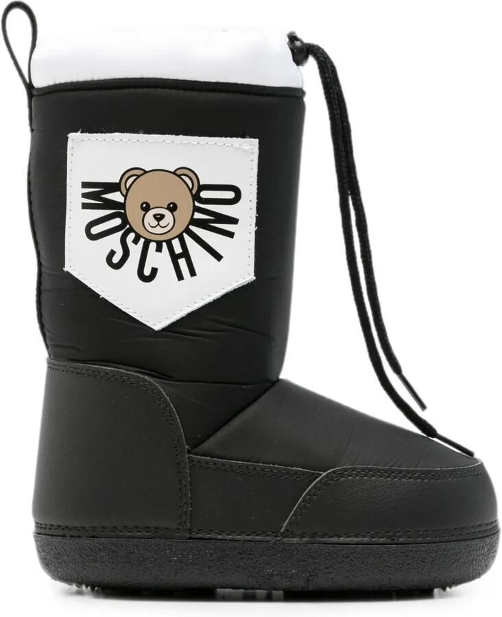 Moschino Kids Laarzen met teddybeer patch Zwart