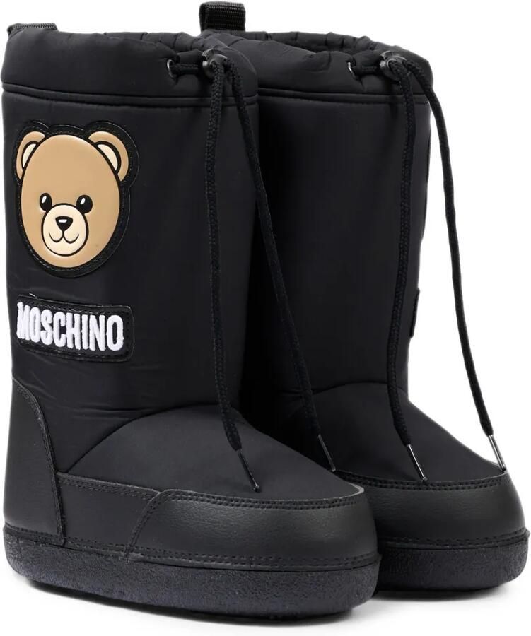 Moschino Kids Laarzen met teddybeer patch Zwart