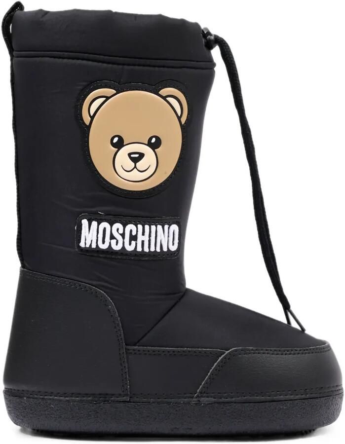 Moschino Kids Laarzen met teddybeer patch Zwart - Foto 4