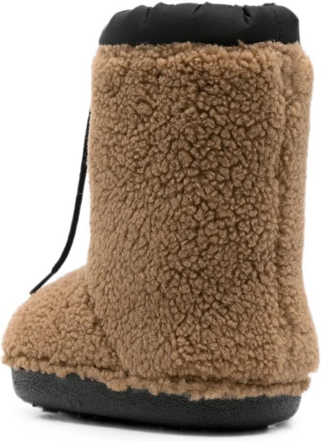 Moschino Kids Laarzen van imitatielamswol met logo-patch Bruin - Foto 3