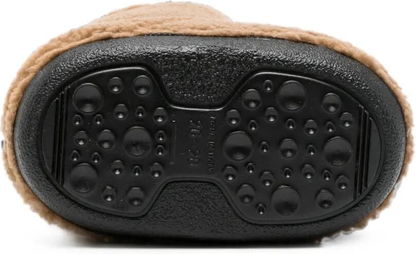 Moschino Kids Laarzen van imitatielamswol met logo-patch Bruin - Foto 4