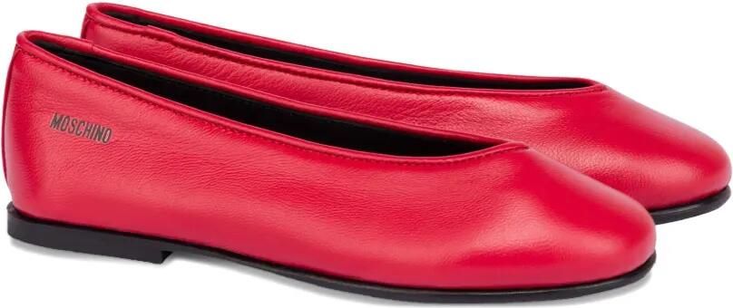 Moschino Kids Leren ballerina's Rood
